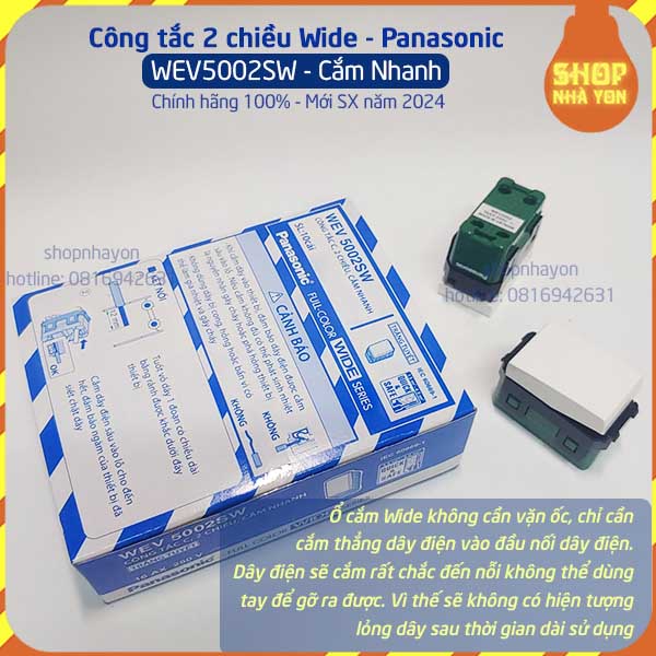 CÔNG TẮC ĐƠN 2 CHIỀU CẦU THANG WIDE Pana PANASONIC WEV5002SW  CHÍNH HÃNG