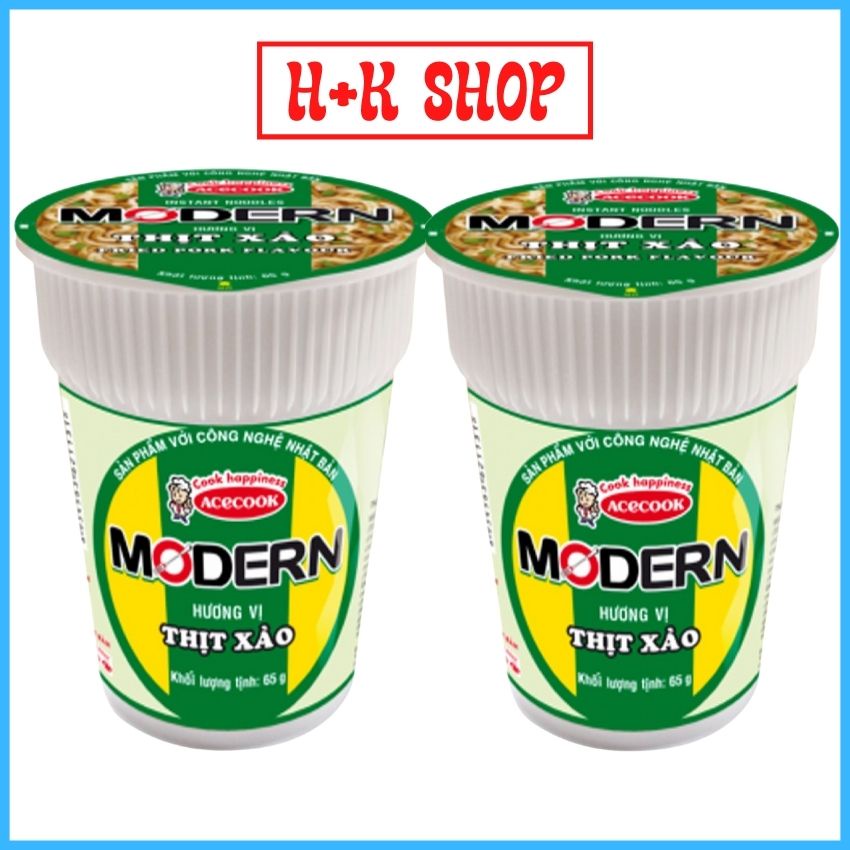 Mì Modern 3 hương vị lẩu thái tôm, Bò hầm, Thịt xào thùng 24 ly 67g-Bách hóa.HK24