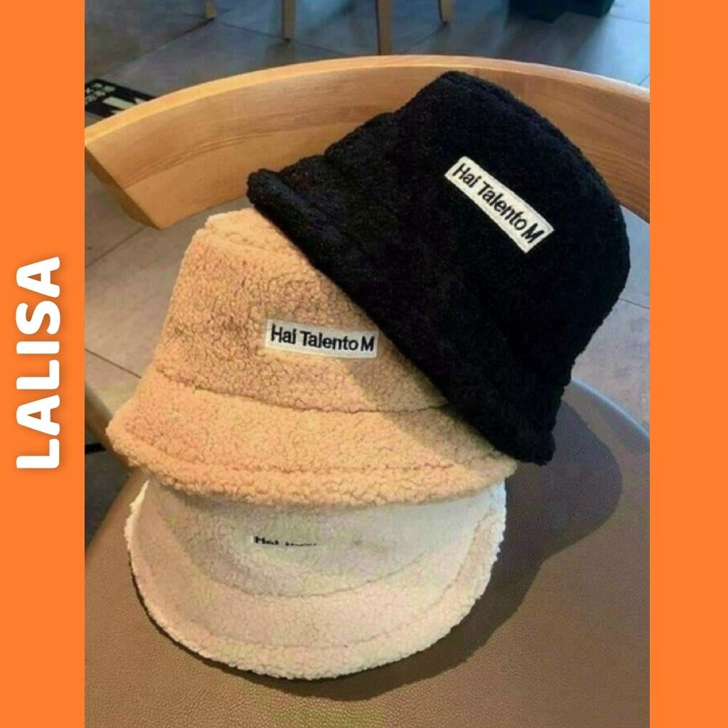 Mũ Bucket Lông Cừu LALISA Nón Tai Bèo Retro Phong Cách Hàn Quốc Giữ Ấm Thu Đông Form Unisex Nam Nữ NO002