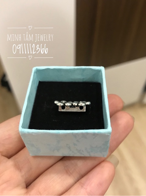 Charm hoa mai xuyên hai vòng bạc S925