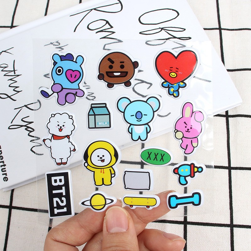 Giấy dán trang trí hình BTS/EXO/Blackpink hoạt hình | BigBuy360 - bigbuy360.vn