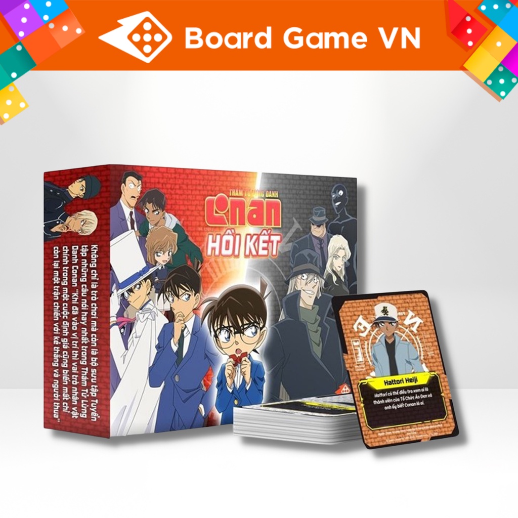 Bộ trò chơi Thám tử lừng danh Conan - Hồi Kết - kèm bộ Hồ sơ 25 nhân vật cực chất - BOARDGAME VN