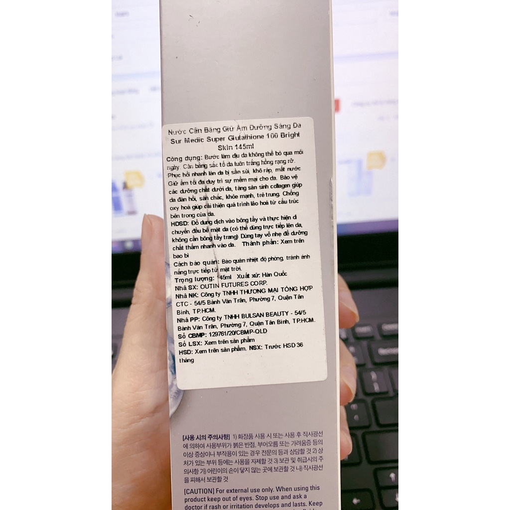 Toner Trắng Da SurMedic Super Glutathione 100 Bright Skin