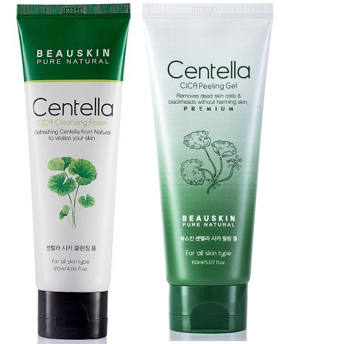 Combo Sữa Rửa Mặt Và Tẩy Da Chết Cica Beauskin Trắng Da, Xóa Mụn Hàn quốc 120ml/Hộp- HÀNG CHÍNH HÃNG