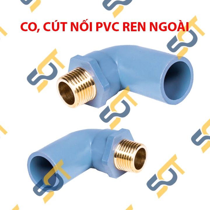 [CO NHỰA PVC] Ren ngoài (BSP hệ G) bằng đồng, kết nối cho ống nhựa PVC trơn dán - Chất liệu nhựa nguyên sinh (Cong-Cút)