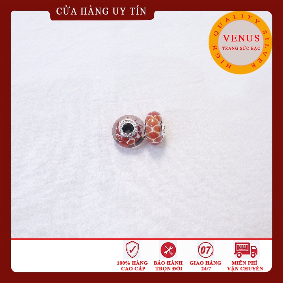 [Charm bạc 925 cao cấp] Charm glass hồng đậm- Mã sản phẩm VENUSG13