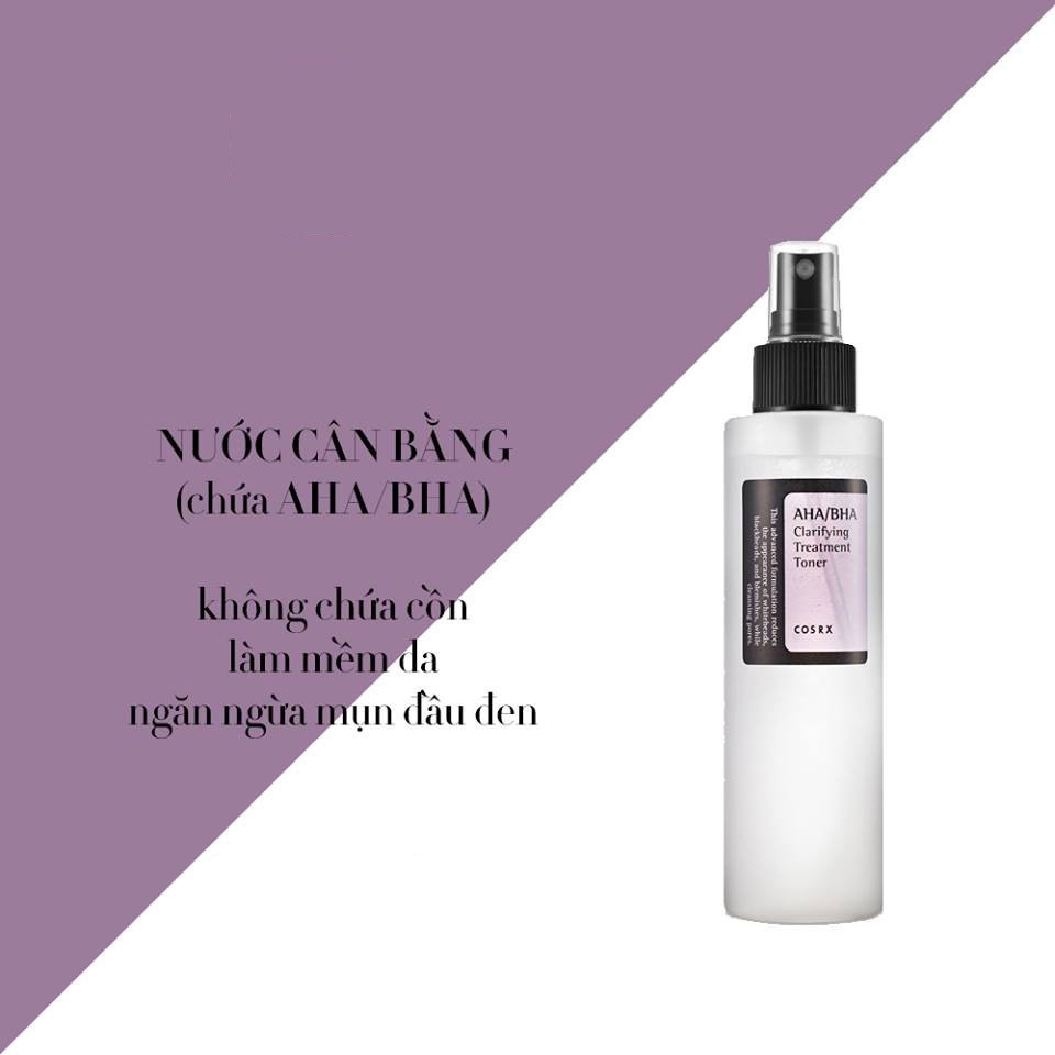 Nước hoa hồng Giảm Mụn Và Cân Bằng Da COSRX AHA/BHA CLARIFYING TREATMENT TONER 150ml