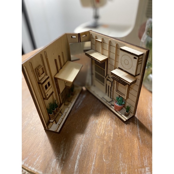 Chặn sách mô hình ngõ nhỏ Tokyo DIY