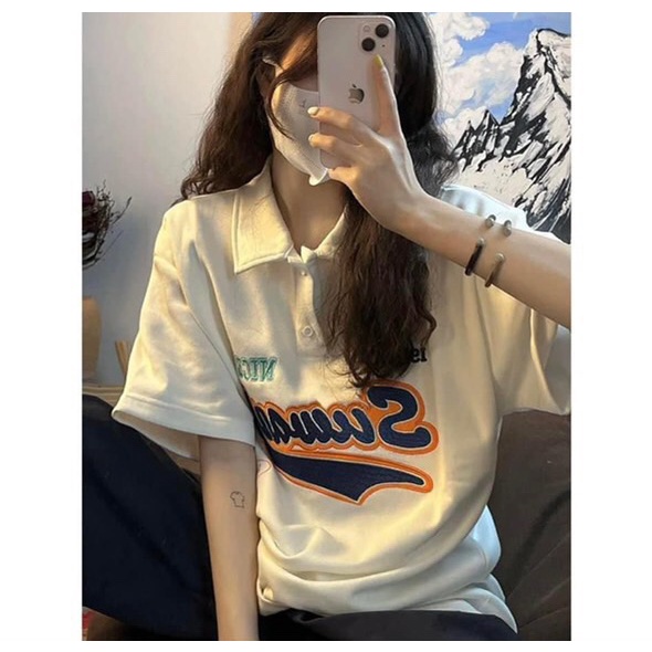 Áo Phông Polo SW Form Rộng Tay Lỡ, Áo Thun Có Cổ Unisex