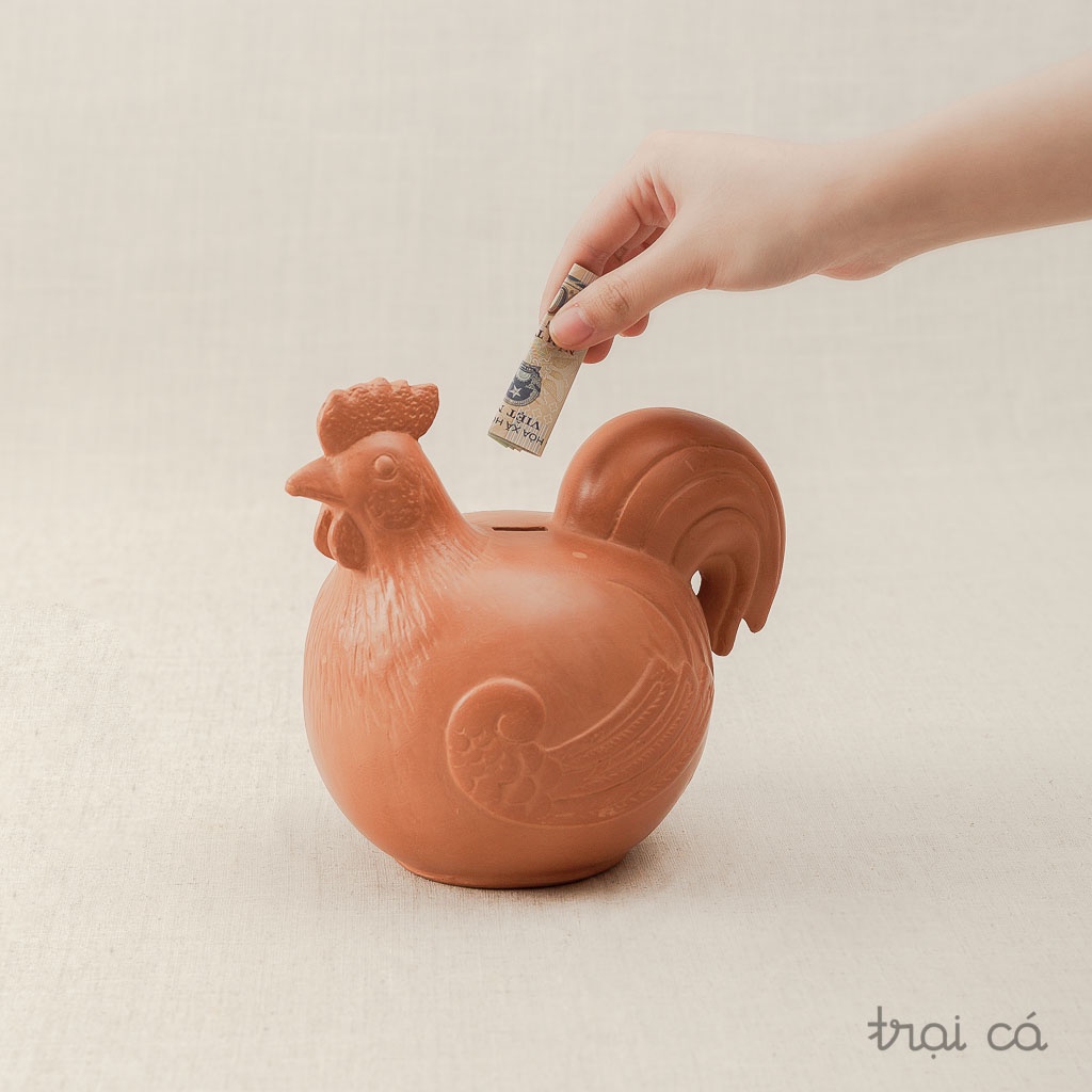 Ống Tiết Kiệm Con Gà Đất Nung TRẠI CÁ HOME