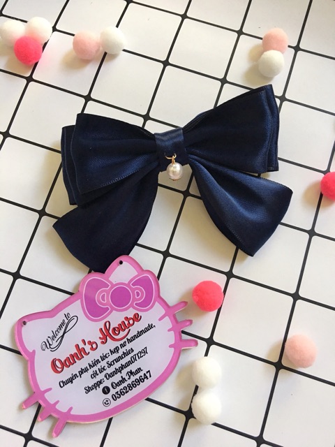 Kẹp nơ lụa satin 3 tầng xinh xắn đáng eo