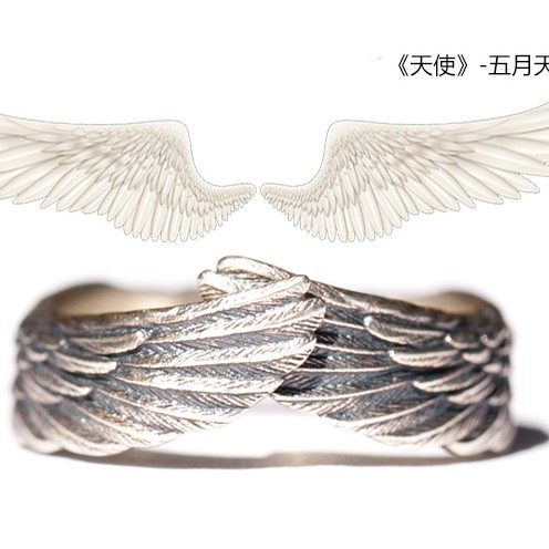 Nhẫn đeo tay hình cánh chim phong cách độc đáo