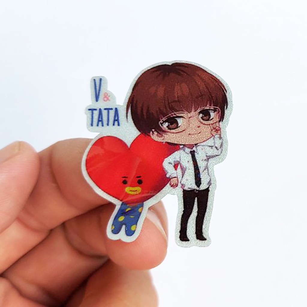 Bộ 8 sticker BTS siêu dễ thương. Miếng dán được cắt sẳn có màng bảo vệ chống nước chống trầy.