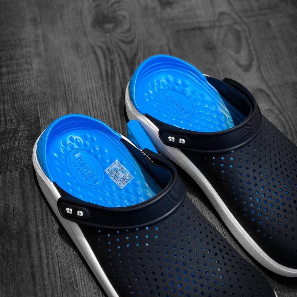 LC - Dép Cross Xanh Đen Xanh Dương, Dép Sục Nam Nữ Unisex Literide Clog Màu Đen Đi Mưa Cao Cấp - Sấu Vui Vẻ