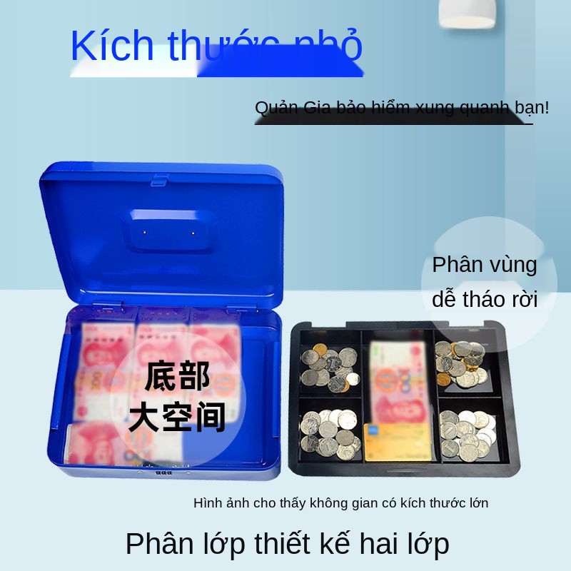 Hộp buộc có khóa đựng đồ nhỏ di động cộng với tiền dày, bảo hiểm, đổi mật khẩu heo đất