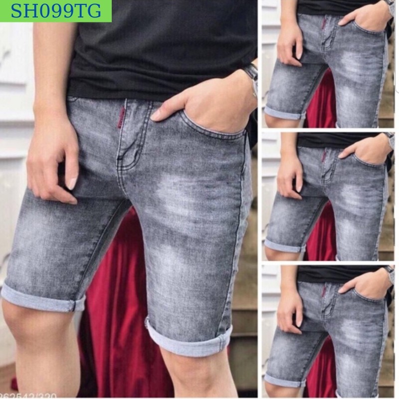 Quần short nam tenji sh099tj short jean nam xám trơn phong cách tenji store 8