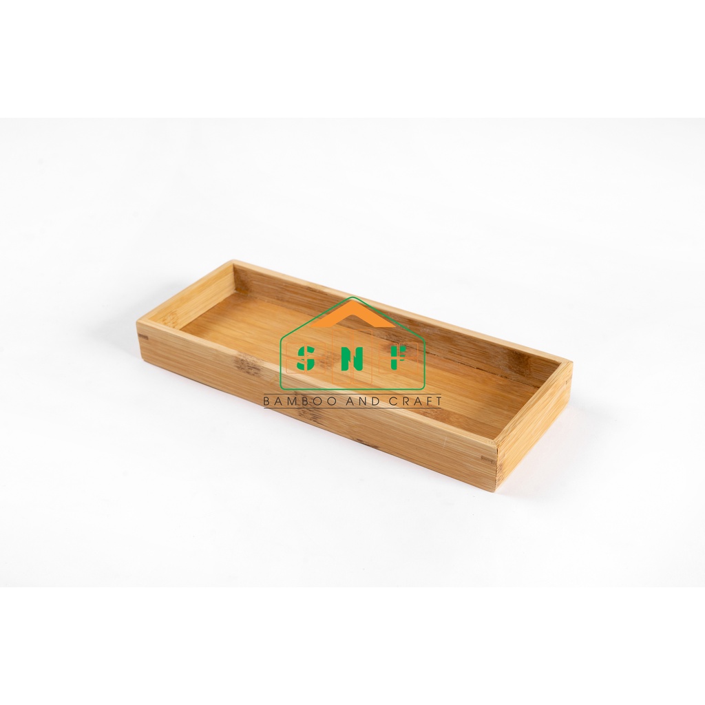 Khay Đựng Gia Vị Bằng Gỗ Tre Hình Chữ Nhật Cao Cấp, Sang Trọng- SNF Bamboo and Craft