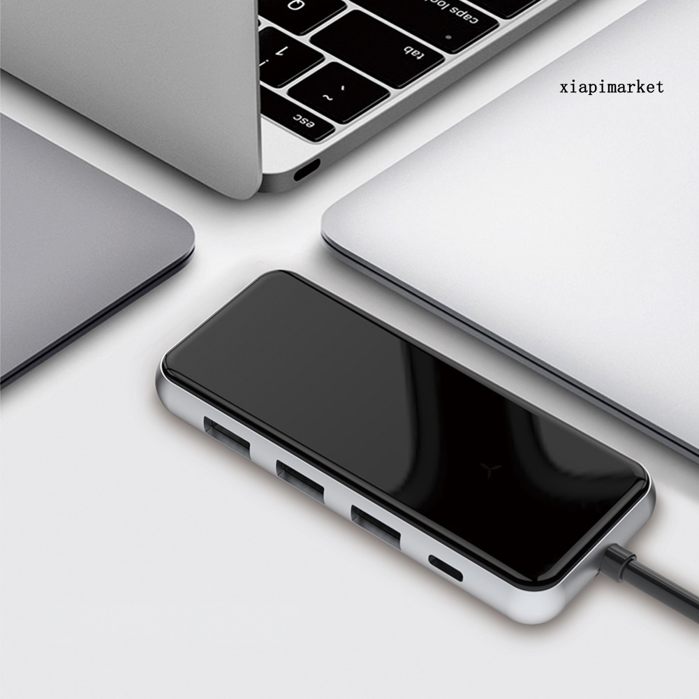 LOP_5 in 1 Type-C to HDMI-compatible PD Charging 3 USB 3.0 Ports Hub Adapter Dock for PC Laptop