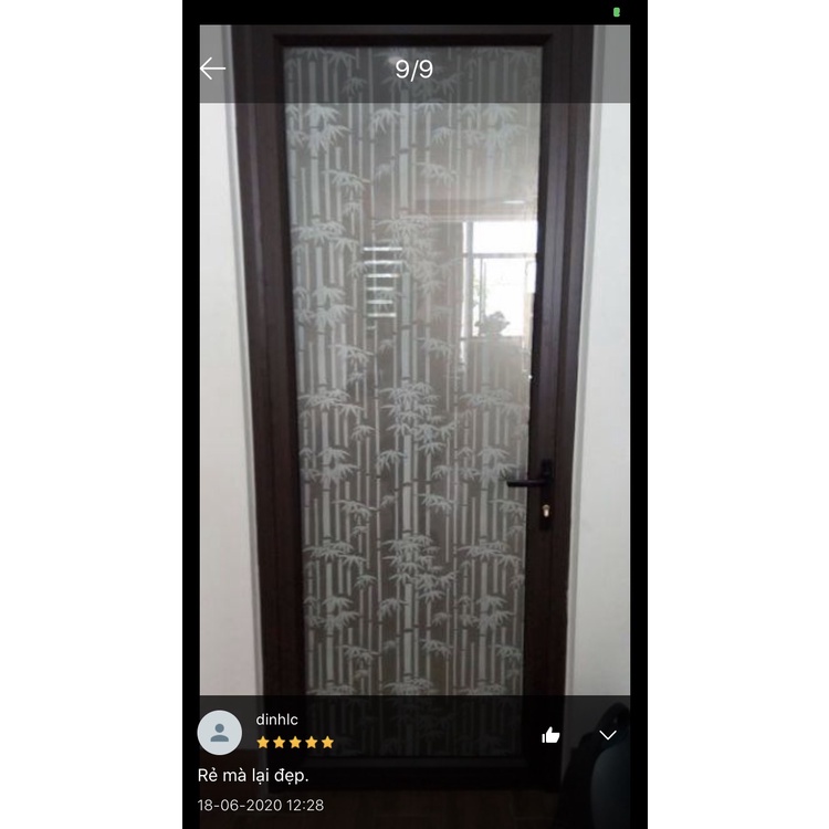 Giấy dán kính mờ khổ 90cm hoặc 45cm dài đặt theo số lượng x1m mã 9831 trúc trắng