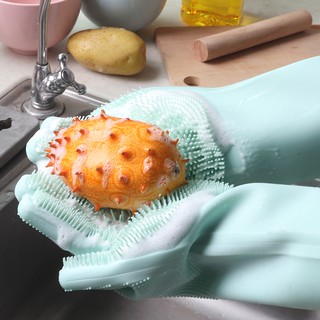 Găng Tay Cao Su Mặt Gai Rửa Chén Bát Sạch Boong Hàng Dày Tốt - Bảo Vệ Đôi Tay Của Chị Em