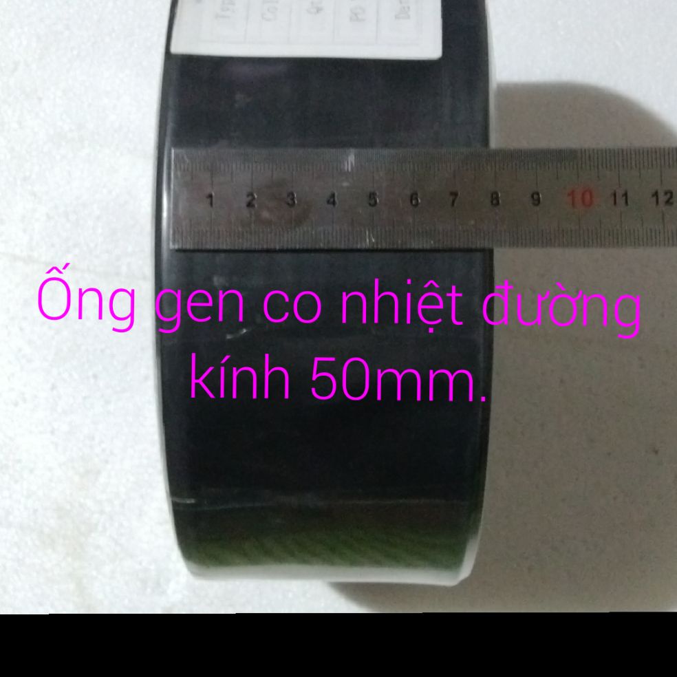 1 mét Ống gen co nhiệt đường kính 50mm màu đen.