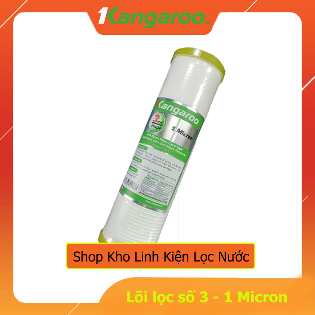 Bộ 3 Lõi Lọc Nước Thô KANGAROO 123 Chính Hãng