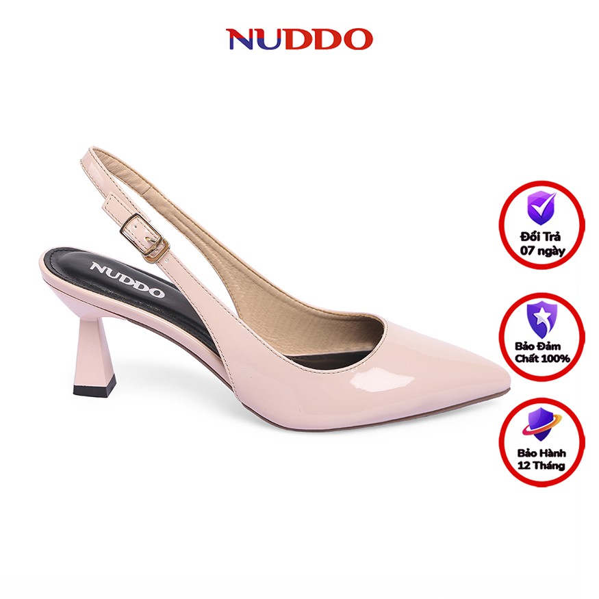 Giày slingback NUDDO cao gót công sở nữ mũi nhọn gót nhọn 7p