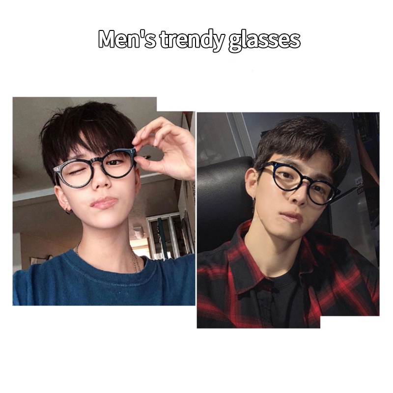 Kính mát gọng tròn chống tia ánh sáng xanh thời trang kiểu Hàn cổ điển năng động dành cho nam và nữ