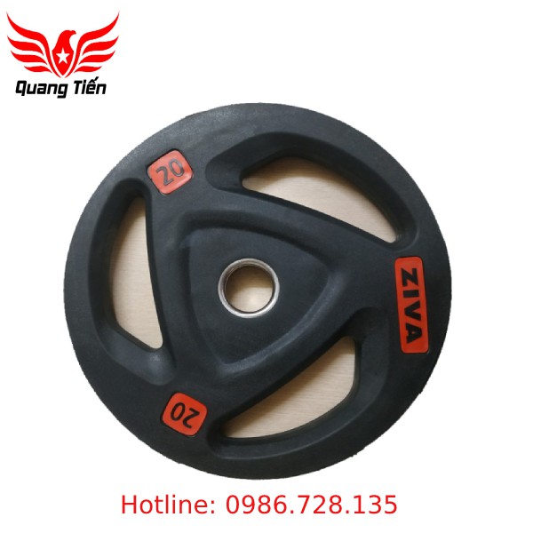 Tạ đĩa cao su Ziva 20Kg cao cấp 2021