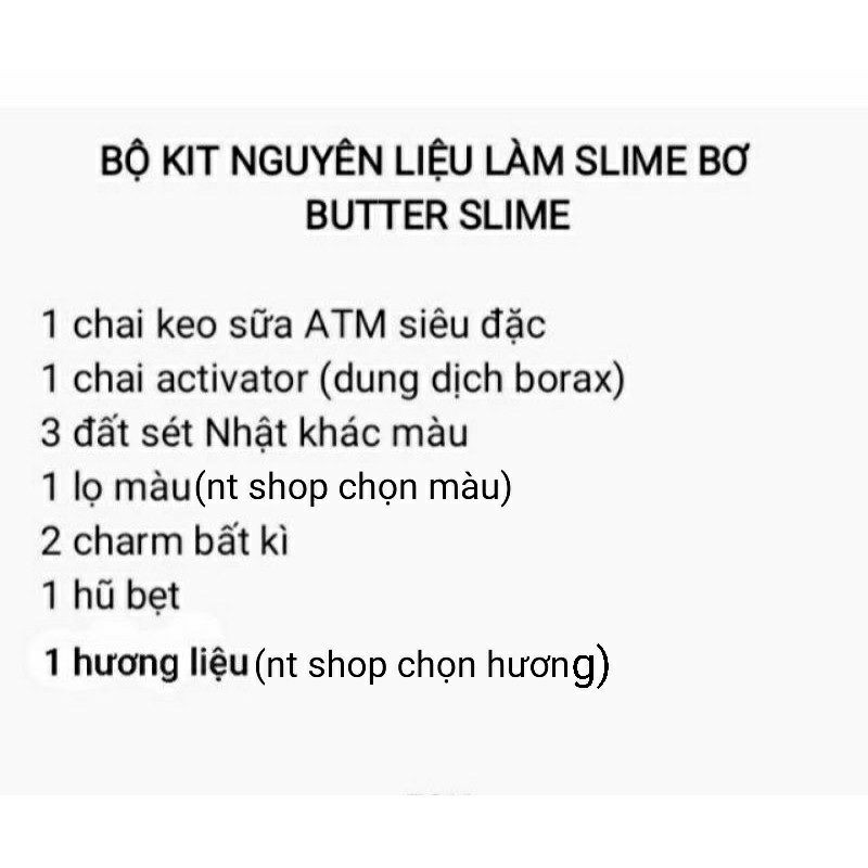 Combo Nguyên Liệu Slime Bơ (Butter Slime) toru_slime