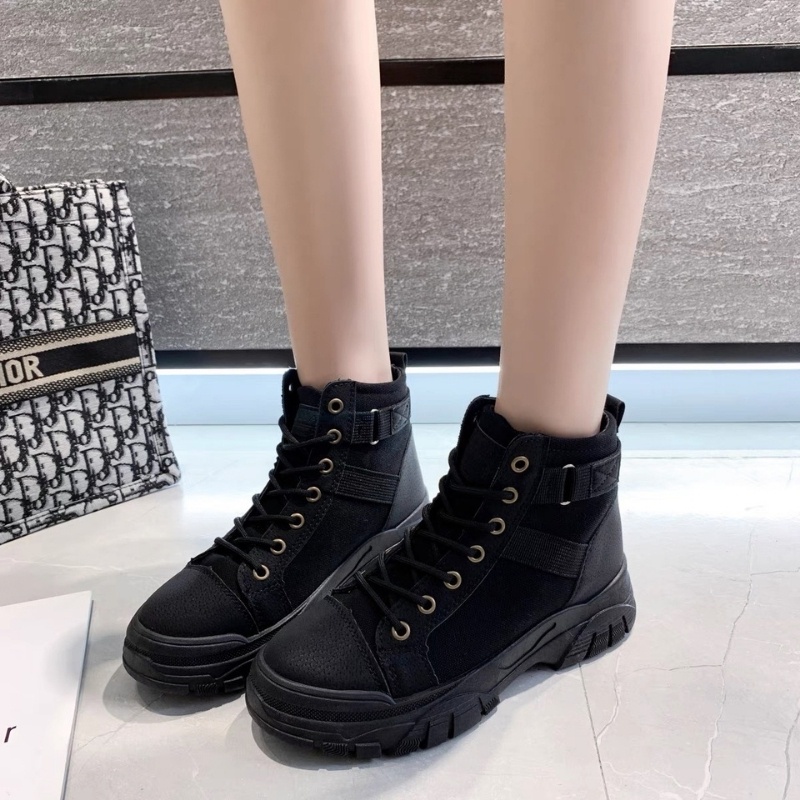 Giày bốt nữ phong cách hàn quốc, giày martin boots nữ chất da lộn kháng nước, kháng bụi 1017739 | BigBuy360 - bigbuy360.vn