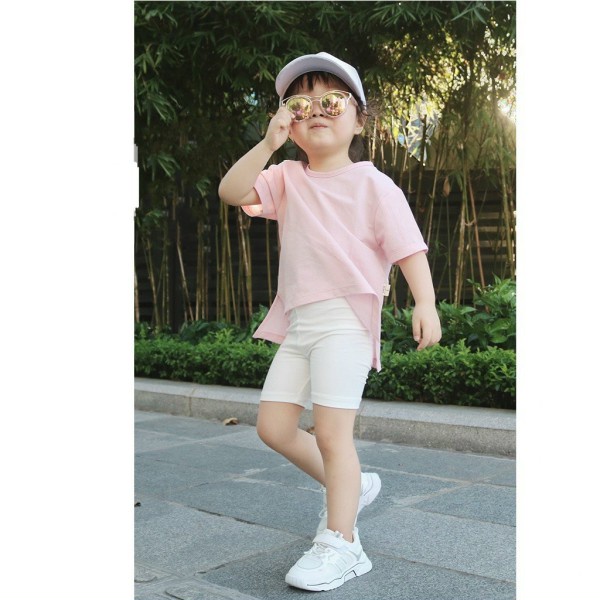 Quần legging đùi bé gái màu trơn trắng, đen, xám, xanh, hồng - QGTA