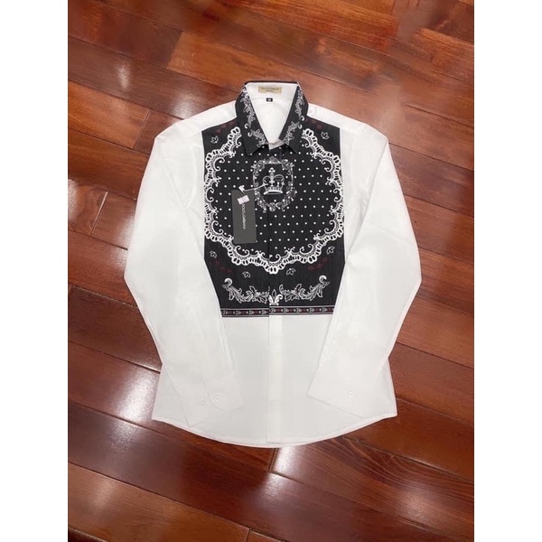 Áo sơ mi dài tay nam cotton có họa tiết, Áo sơ mi thời trang học sinh btshop từ 45 đến 75 kg.