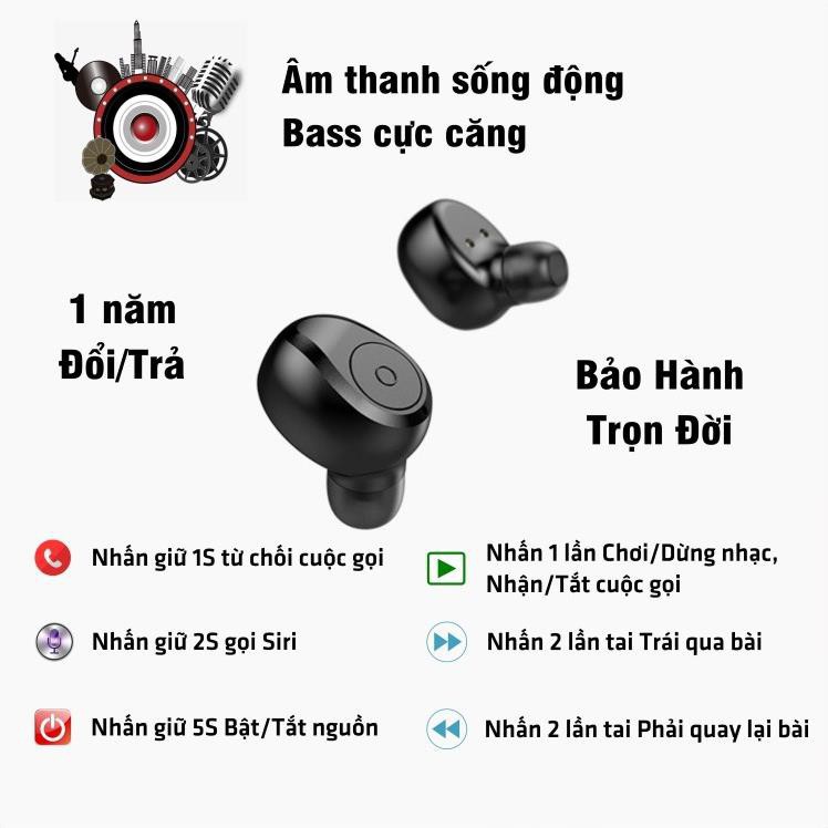 Tai nghe bluetooth không dây kiêm sạc dự phòng 4800 mAh S11 bản mới nhất 2020 chông nước nghe siêu hay