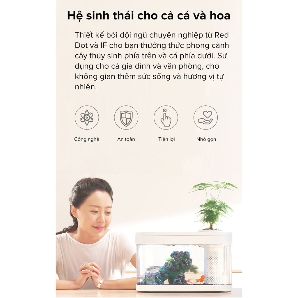 Bể nuôi cá tự độn thông minh Xiaomi HF-JHYG001