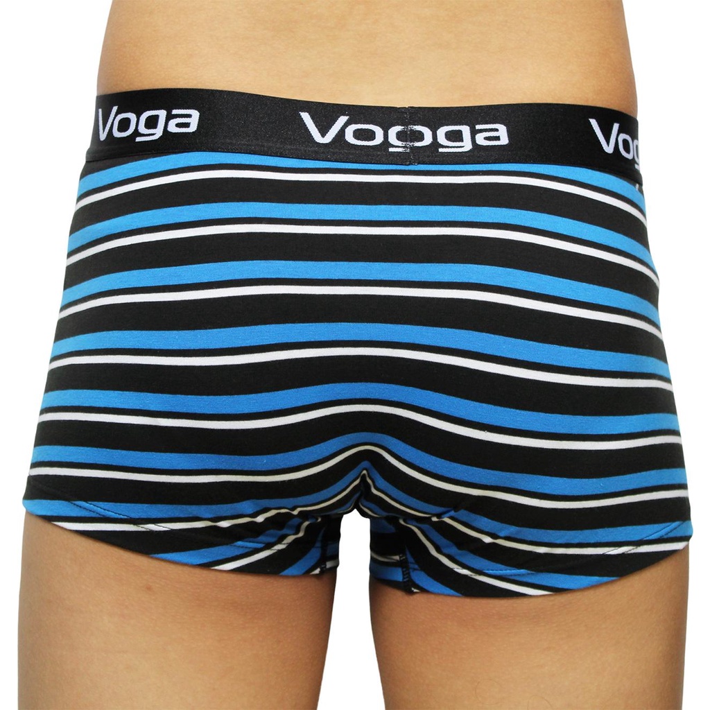 Combo 3 Quần lót nam kiểu boxer briefs ống ngắn Voga sọc thun cotton 100% thoáng mát, sành điệu