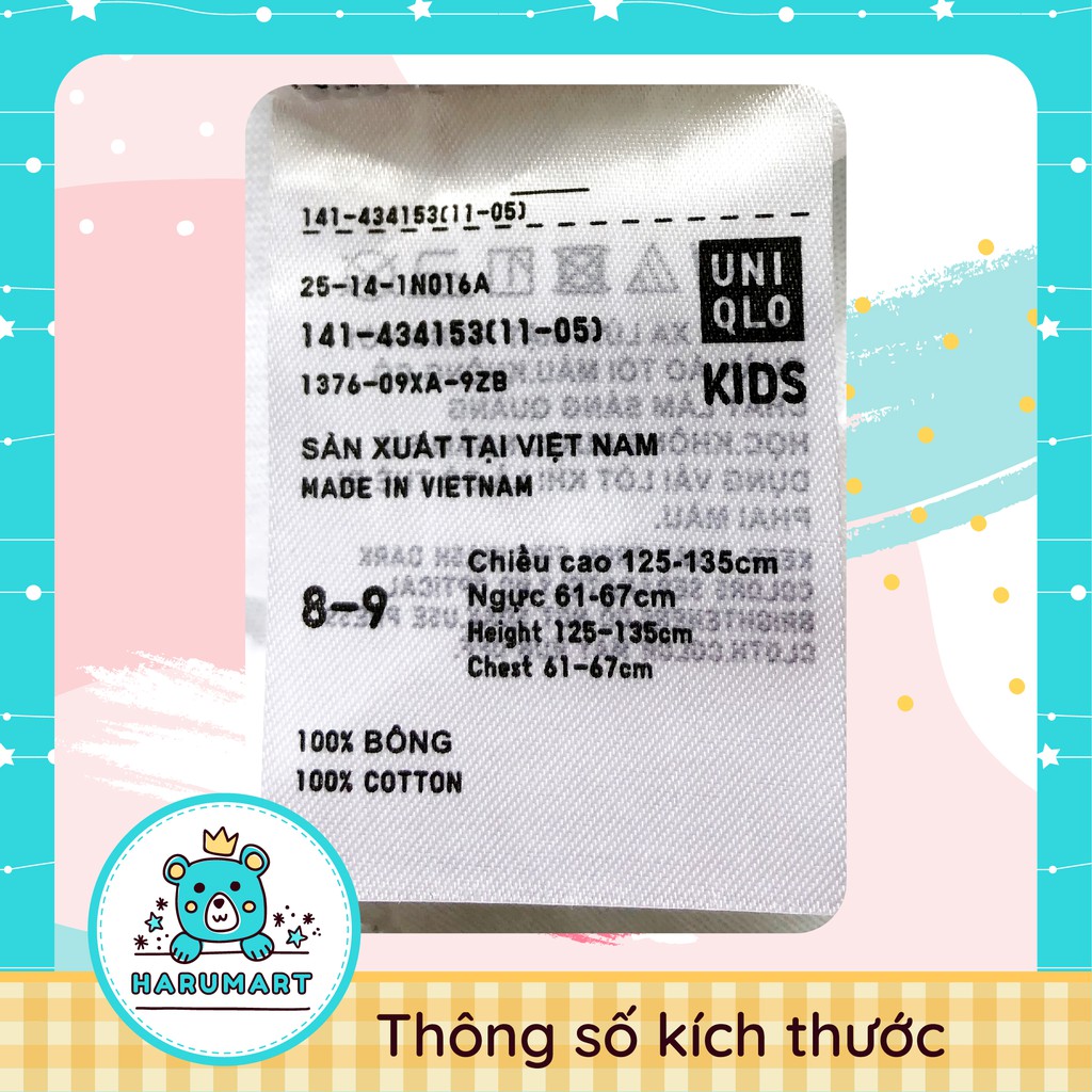 Áo thun Uniqlo Kids Carrie Junior cho bé (size 8-9 chiều cao 125-135cm)