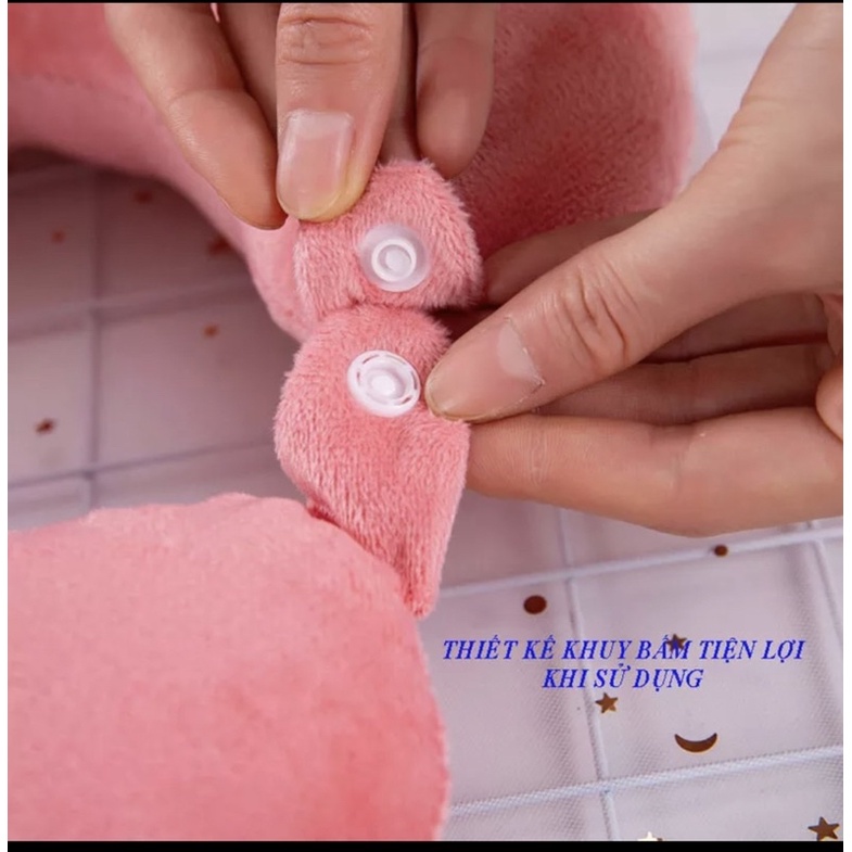 Gối kê cổ chữ u có cúc cài chống mỏi cổ tạo cảm giác thoải mái