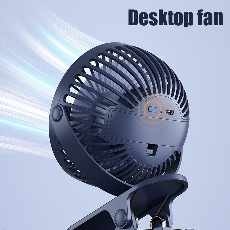 Quạt Làm Mát Mini Dạng Kẹp Để Bàn Không Gây Tiếng Ồn Có Cổng Sạc USB