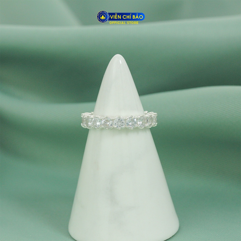 Nhẫn bạc nữ 1 hàng đá full - new chất liệu bạc 925 thời trang phụ kiện trang sức Viễn Chí Bảo N400754