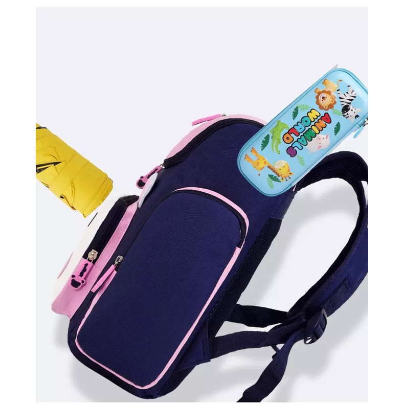 [Size 40- Kehong] Balo đi học tiểu học cấp 1 cấp 2, cặp sách siêu nhẹ hình hộp chống gù lưng bé gái bé trai -Balo cho bé