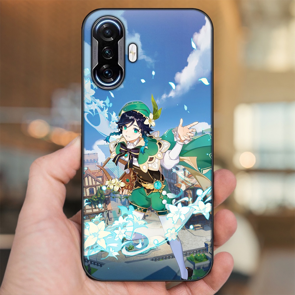 Ốp lưng Xiaomi K40 Gaming viền đen in hình Venti Genshin Impact