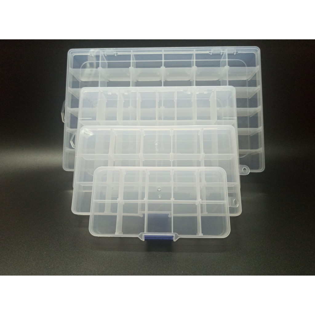 Hộp Chia Ngăn Đựng Trang Sức, Phụ Kiện 10 Ngăn, Hộp đựng linh kiện trong suốt, Hộp đựng linh kiện điện tử