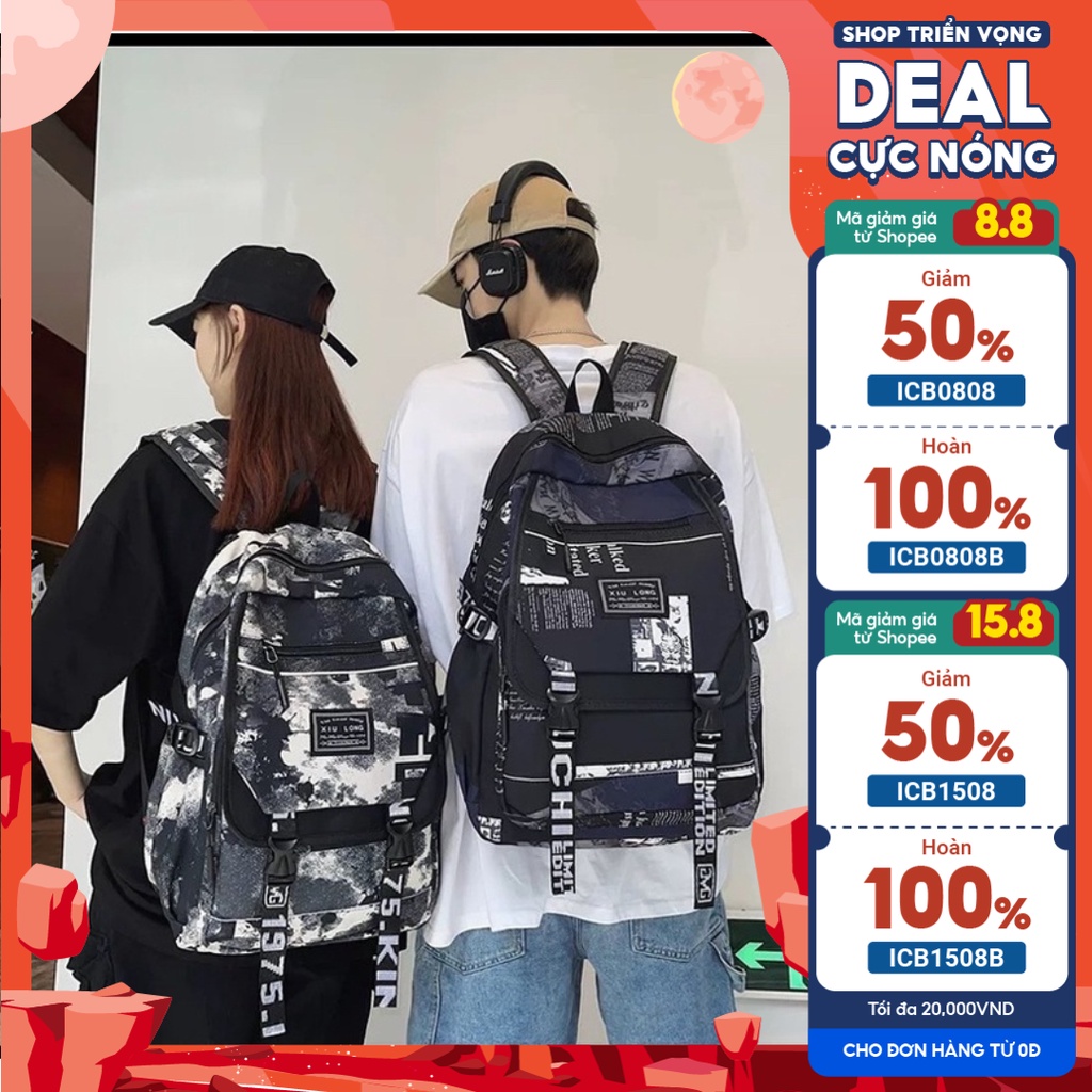 Balo đi học đi chơi nam nữ ulzzang thời trang phong cách Hàn Quốc,cặp sách unisex đựng laptop loại đẹp
