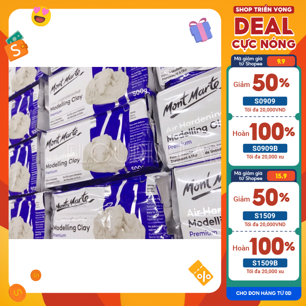 Đất Sét Tự Khô Mont Marte Premium Air Hardening Modelling 100G/500G