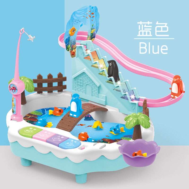 Đồ chơi câu cá trẻ em heo từ tính kitten Diaoyutai bộ xếp hình kho báu cậu bé 2-3-4-5 tuổi quà tặng cô gái