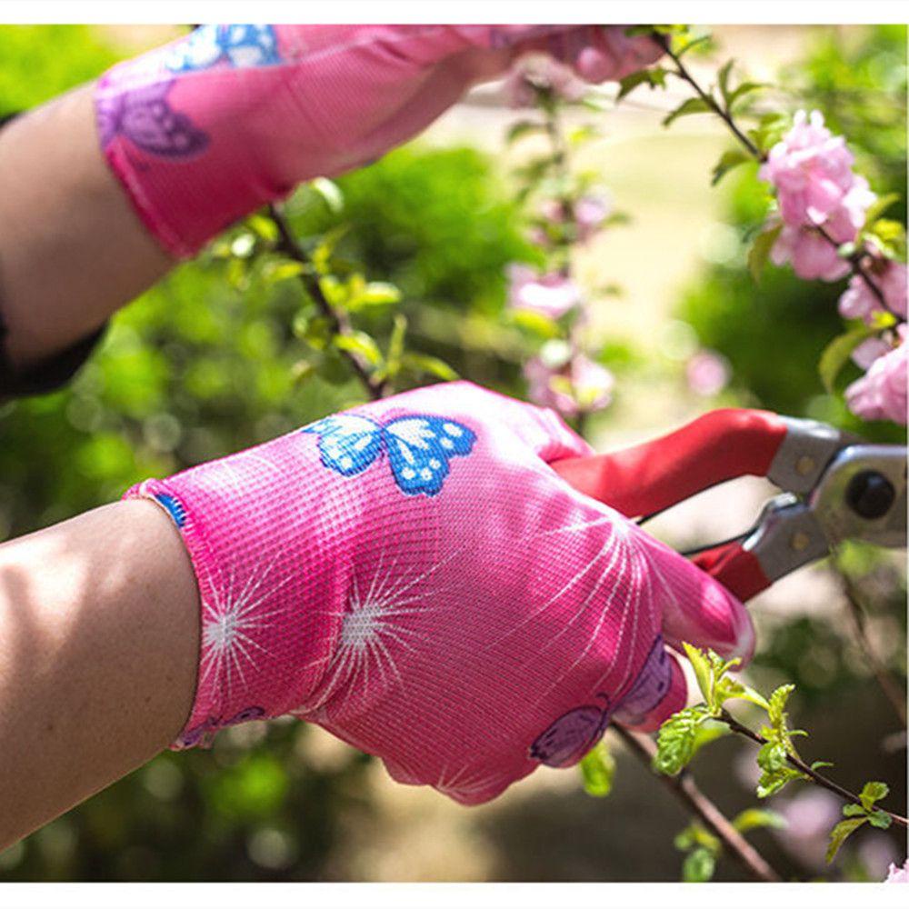 1 Cặp Găng Tay Hoa Thoáng Khí Dùng Để Lau Chùi Sân Vườn