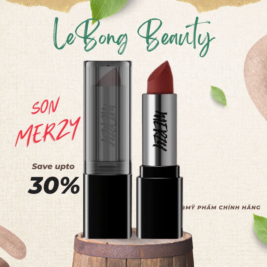 Son thỏi lì lâu trôi Merzy Nior in the Líptick Hàn Quốc vỏ đen NL1 NL2 NL3 NL4 NL5