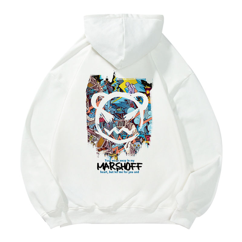 High Quality Hoodie Korean Style New Super Fire Bf Tide Brand Sweater Printed Loose Cartoon Korean Style Hooded Casual All-match Top