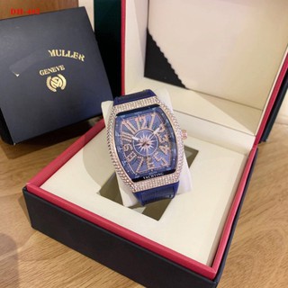 Đồng hồ nam đẹp Franck muller đeo tay mặt vuông đính đá thời trang hàng cao cấp chống nước bảo hành 12 tháng - DH 16